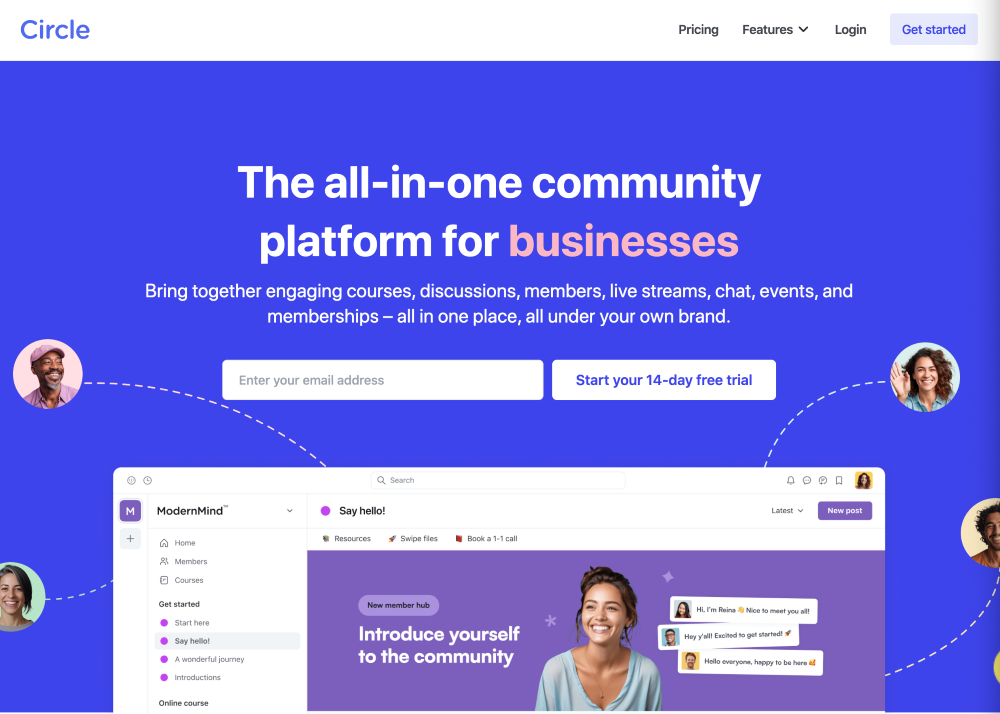 circle webpage
