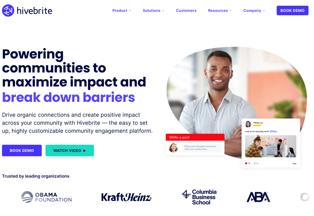 hivebrite webpage