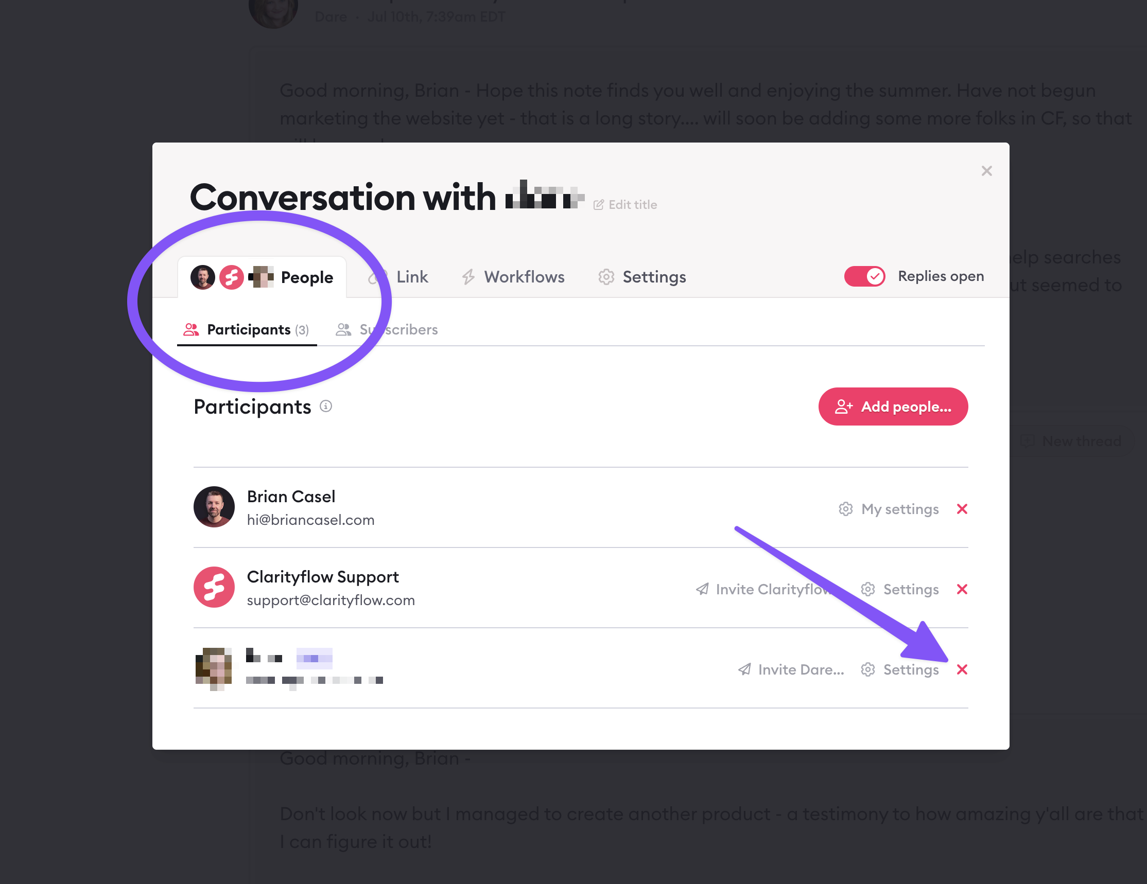 Async conversation participants