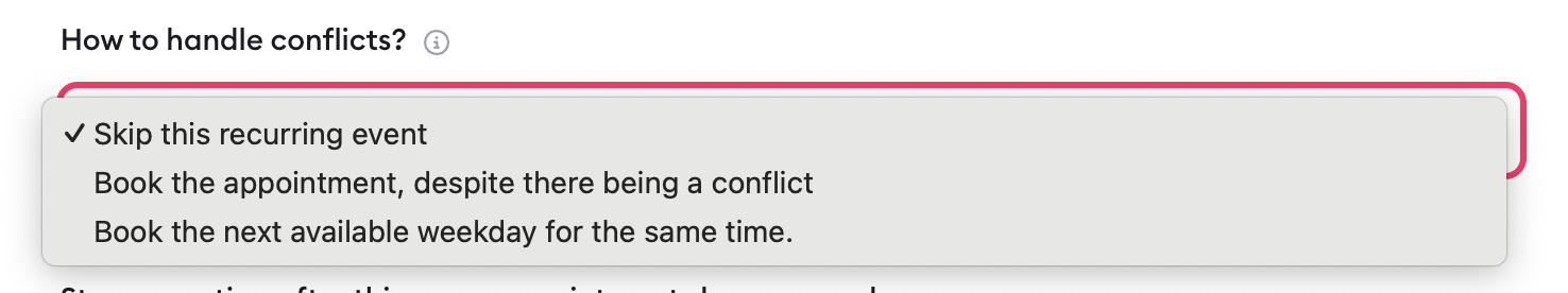 Recurring scheduling conflicts