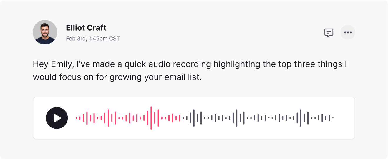 Audio coaching software message