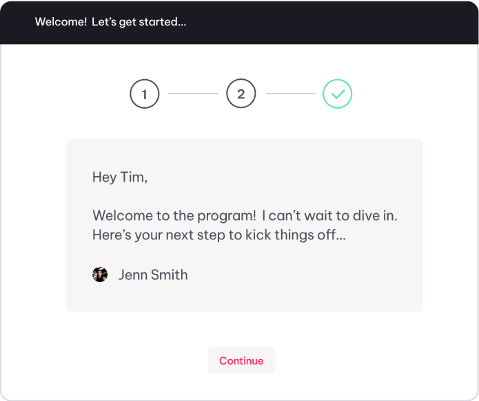 Client onboarding message