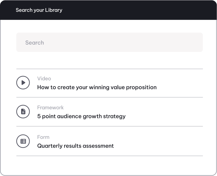 Searchable coaching templates