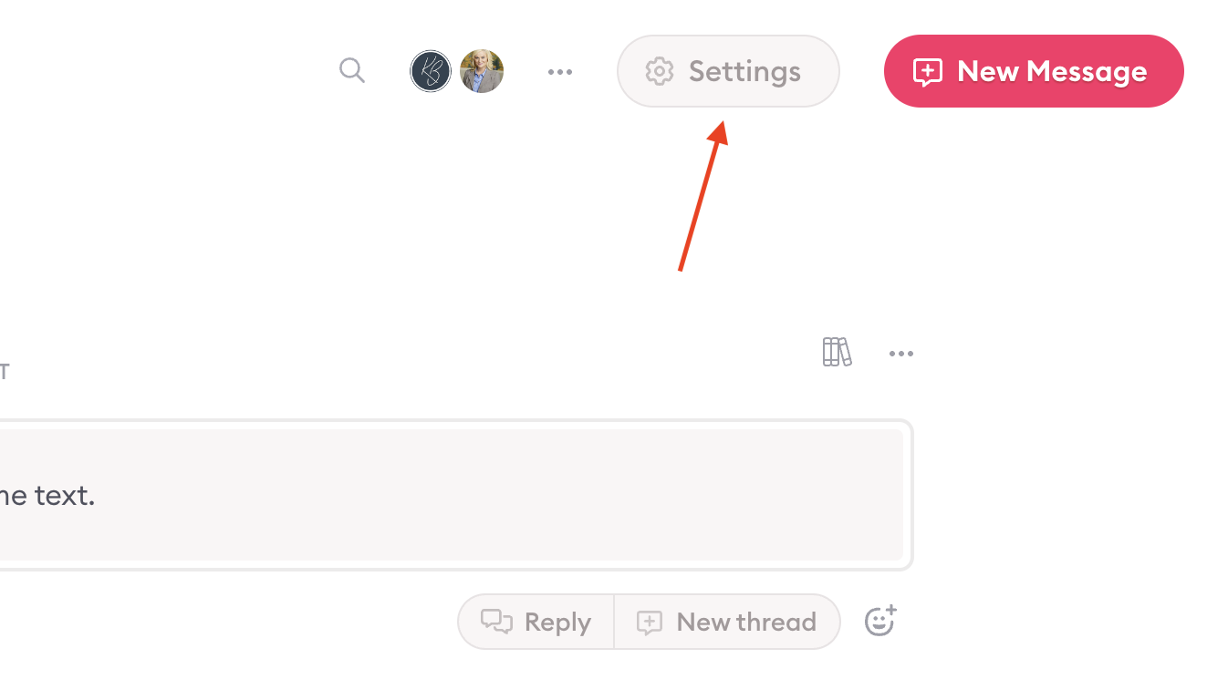 settings button